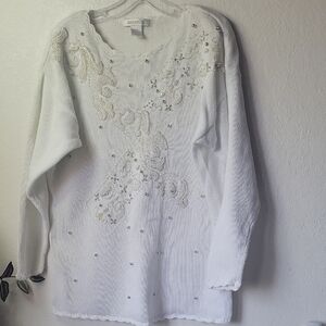 Arriviste Vintage 80's Embroidered Women's Sweater  Size L